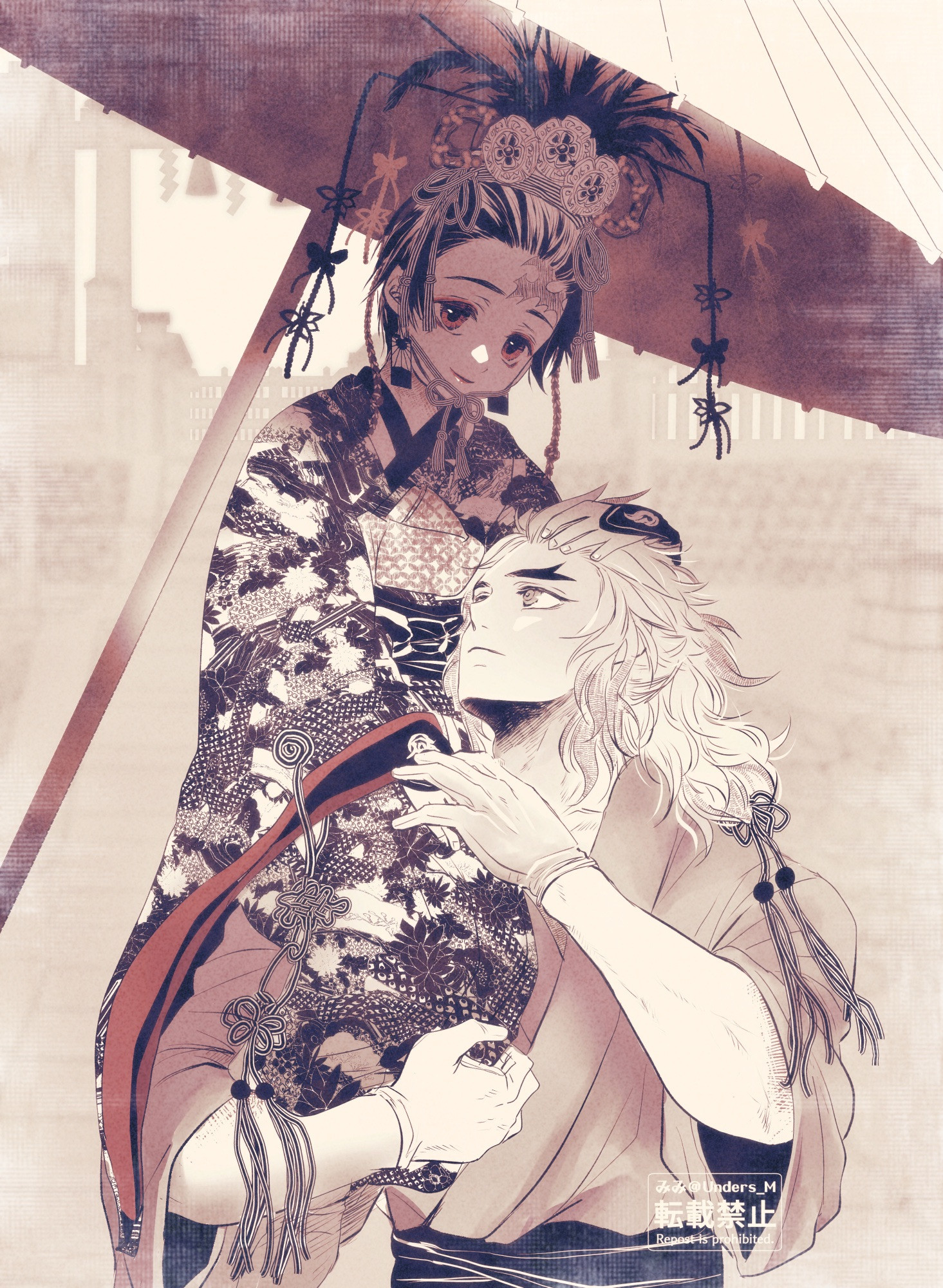 커멸 렌탄 - 신사(神社)의 어린이 탄지로를 호위하는 강한 어른 렌고쿠